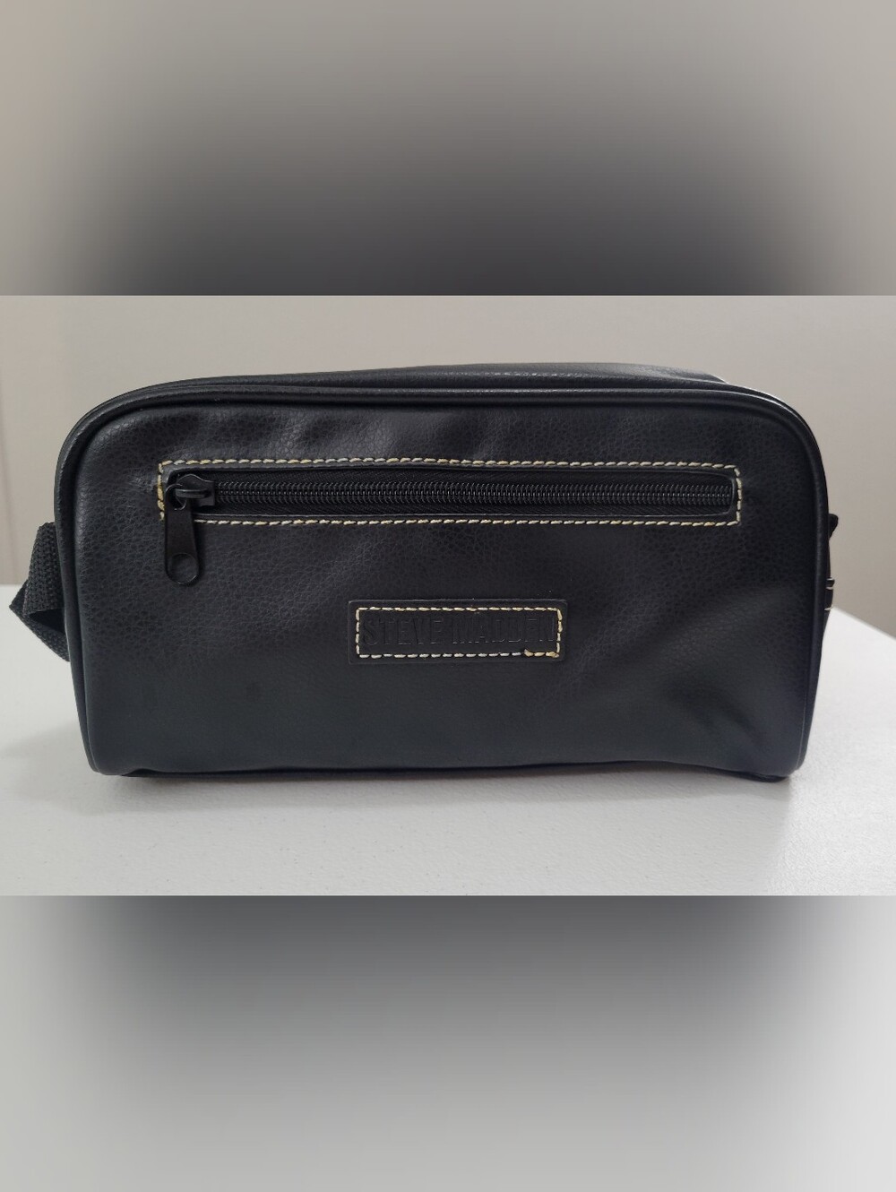 Steve Madden Black Toiletry Bag Dopp Kit Travel Shaving Cosmetic Case